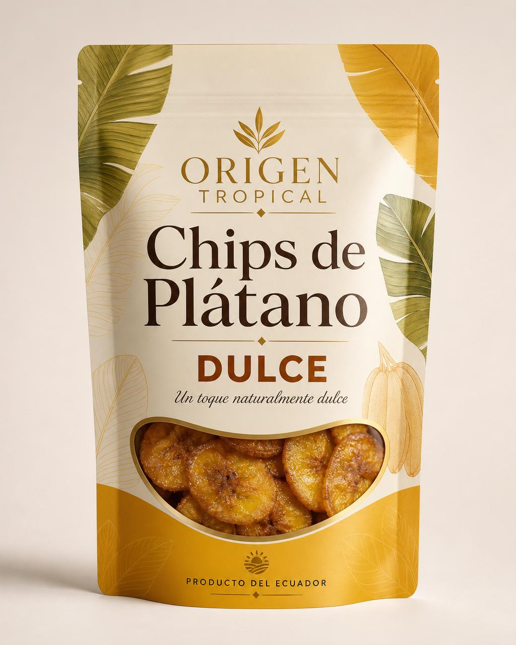 Empaque Chips de Plátano Dulce — Origen Tropical