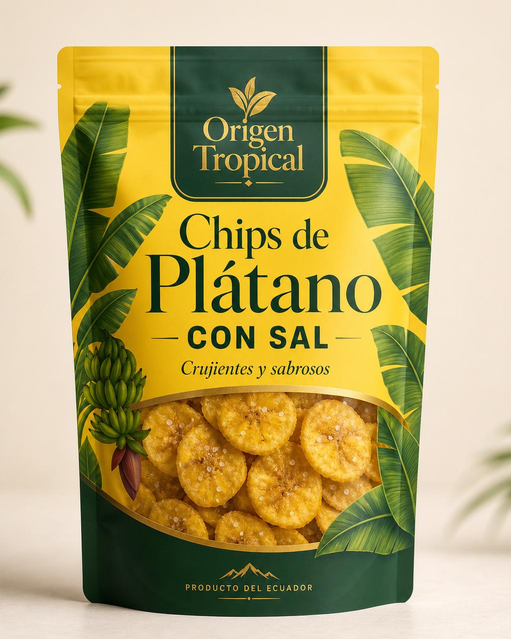 Empaque Chips de Plátano Con Sal — Origen Tropical